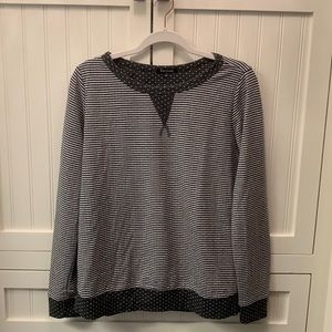 Grey striped and polka dot sweatshirt